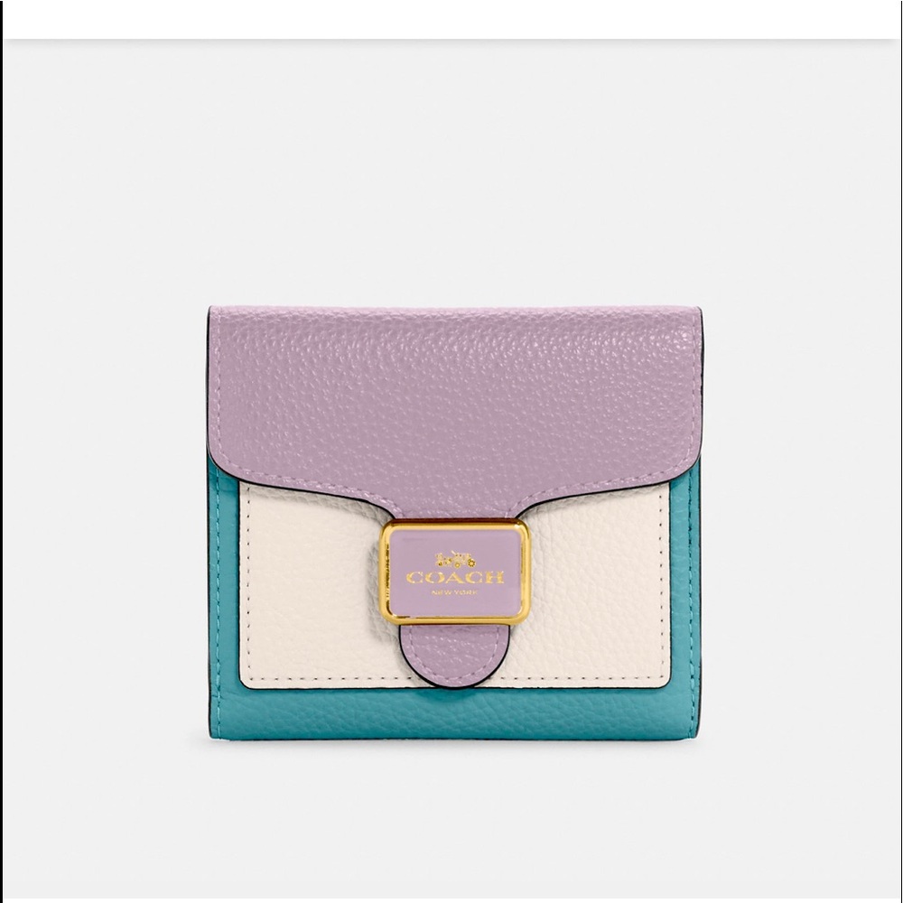 NEW*AUTHENTIC COACH PEPPER WALLET IN COLOR BLOCK tags attached still in plastic.